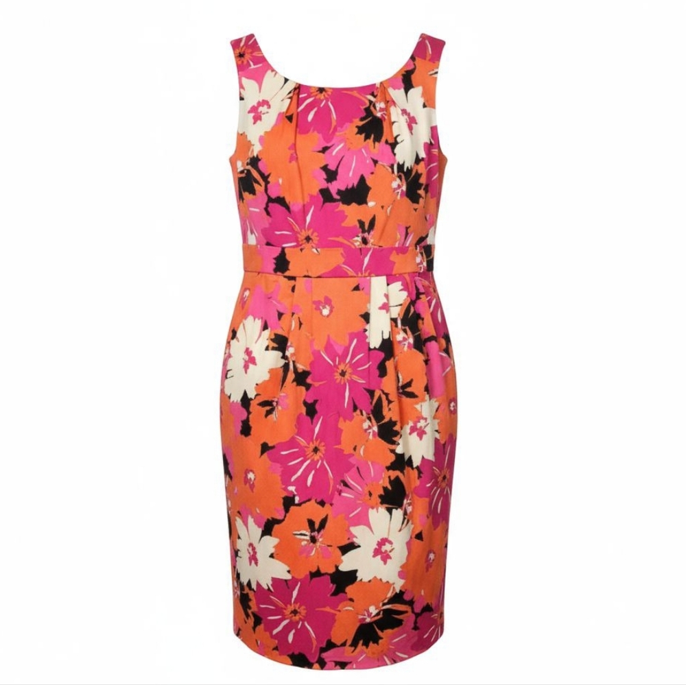 NEW Sangria Floral Women's Size 10 Sleeveless Dress Pleated Zip Pockets